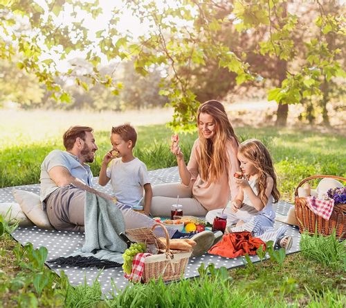 Koc piknikowy 200x200 groszki na Arena.pl