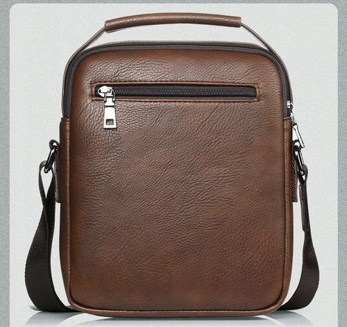 SASZETKA MĘSKA SKÓRZANA TORBA NA RAMIĘ DO RĘKI BRĄZ Z KIESZENIĄ na Arena.pl