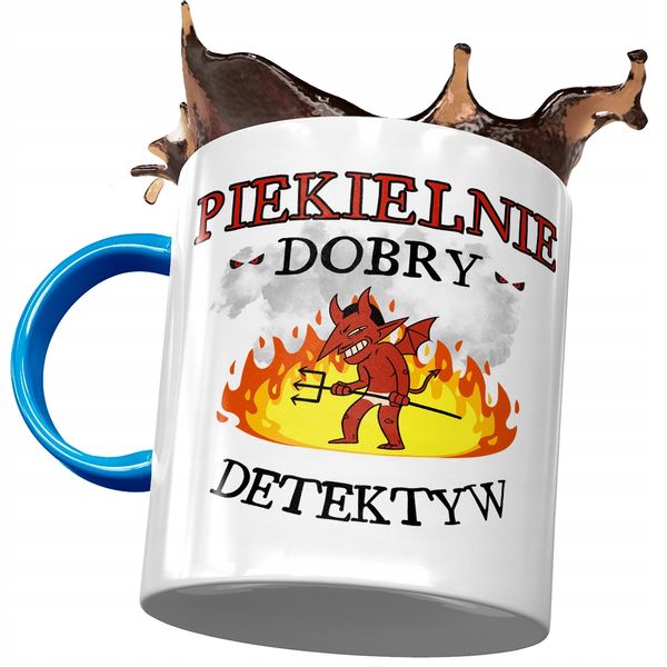 Kubek Błękitny Dla Detektywa Piekielnie Dobry Z Nadrukiem Ze Zdjęciem zdjęcie 1
