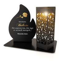 LAMPION Solarny LED z DEDYKACJĄ dla Babci CMENTARZ GRÓB DEKORACJA