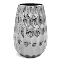 WAZON CERAMICZNY SREBRNY FLAKON NA KWIATY 21cm NOWOCZESNY DO DEKORACJI