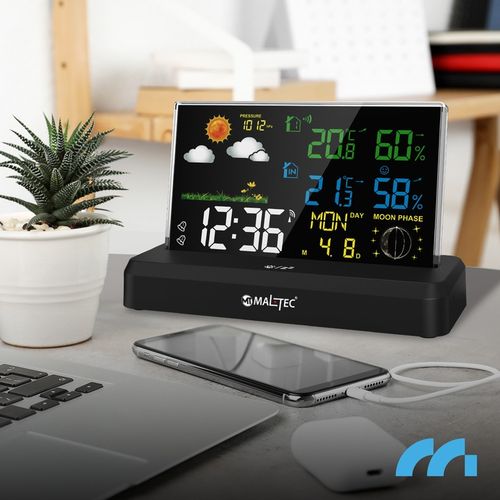 STACJA POGODOWA BEZPRZEWODOWA TERMOMETR BAROMETR CZUJNIK ZEWNĘTRZNY POGODY na Arena.pl