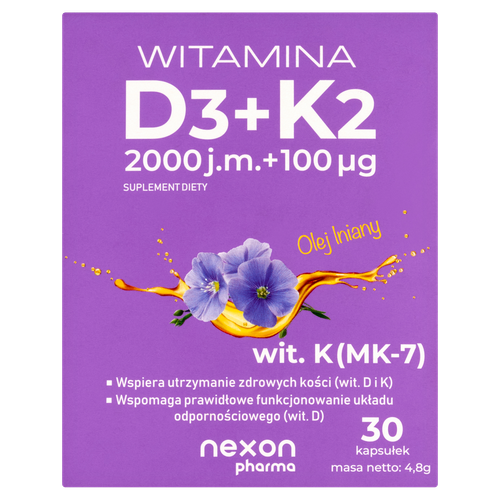 Nexon Witamina D3+K2 (2000J.M+100Mcg) 30 kaps. na Arena.pl