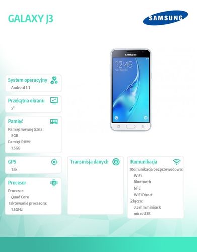Samsung GALAXY J3-2016 WHITE na Arena.pl