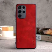 Etui AIORIA Vintage LEATHER do Samsung Galaxy S22 Ultra czerwony