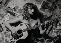 Plakat 84,1x59,4cm Młoda Gitarzystka