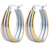 Srebrne kolczyki elipsa stal chirurgiczna szlachetna antyalergiczna 316L