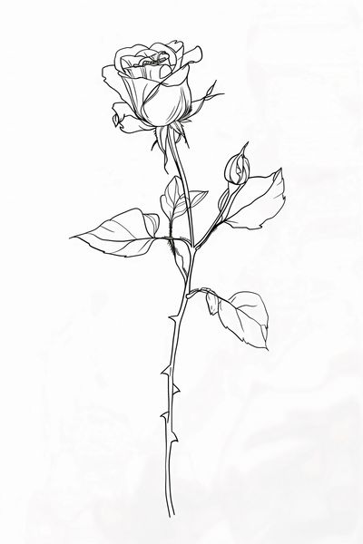 Plakat 61x91,5cm Kontur Róży zdjęcie 1