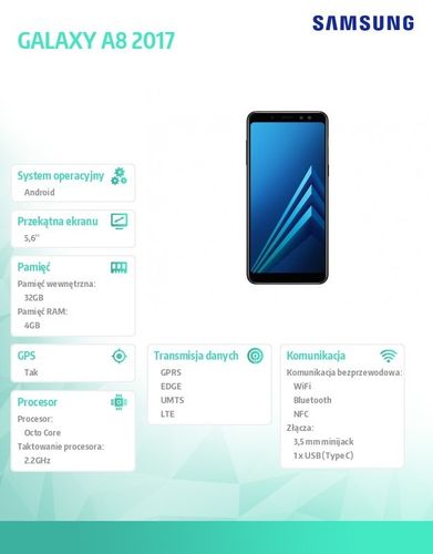 Samsung GALAXY A8 2017 czarny na Arena.pl