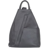 VERA PELLE plecak damski skórzany elegancki trójkątny V509 grafitowy