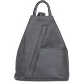 VERA PELLE plecak damski skórzany elegancki trójkątny V509 grafitowy