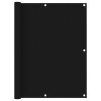 Parawan balkonowy, czarny, 120x600 cm, tkanina Oxford