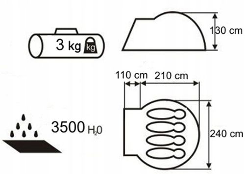 NAMIOT TURYSTYCZNY ZEFIR 4 PRO ACAMPER 3500mm + GRATIS na Arena.pl