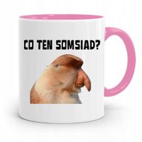 Kubek Różowy Nosacz Janusz Co Ten Somsiad? Prezent Z Nadrukiem Ze Zdjęciem