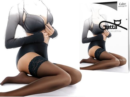 GATTA MICHELLE 01 pończochy samonośne z koronką KOLORY lycra - 3/4 na Arena.pl