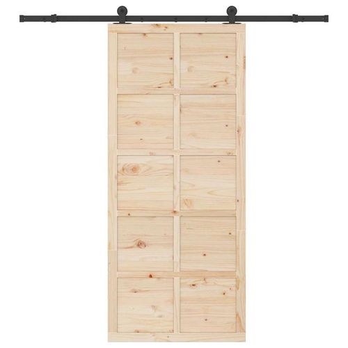 Drzwi przesuwne Brązowy 80 x 208 cm Lite drewno sosnowe na Arena.pl