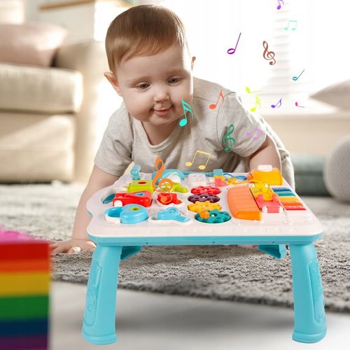 STOLIK EDUKACYJNY INTERAKTYWNY TABLICA MANIPULACYJNA KŁÓDKI KLUCZE PIANINO na Arena.pl