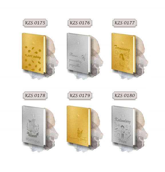 grawerowany kalendarz dzienny 2026 A5 złoty/srebrny TRANSPORT SPEDYCJA zdjęcie 4