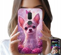 ETUI DO HUAWEI MATE 10 LITE - SŁODKA CHIHUAHUA NA RÓŻOWYM TLE KWIATAMI