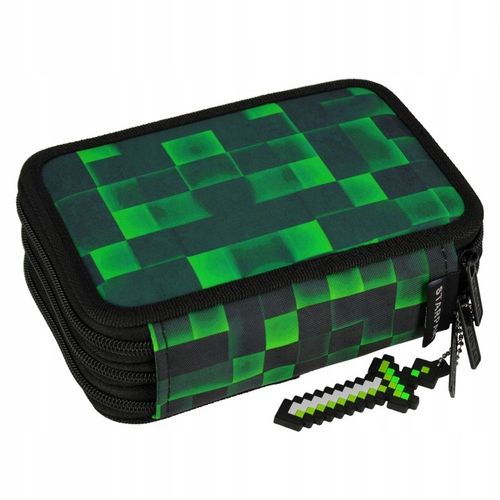 PIÓRNIK SZKOLNY TRZYKOMOROWY Z WYPOSAŻENIEM DLA CHŁOPCA PIXEL na Arena.pl