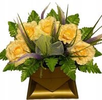 Kompozycja SB9 stroik sztuczny grób pomnik róże cmentarz serce STANPOL