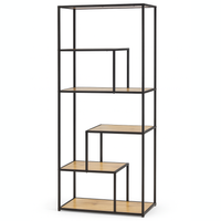 Regał industrialny loftowy 170x70x33 metalowy czarny dąb biuro salon