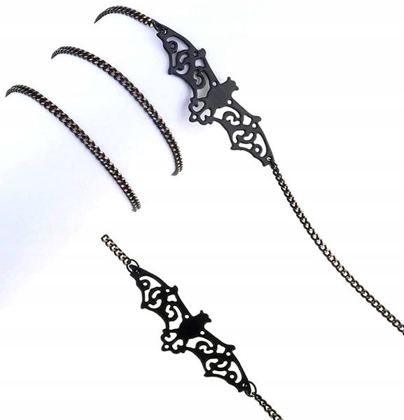 Elegancki Łańcuszek Do Okularów Czarny Metalowy zdjęcie 5