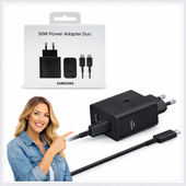 ORYGINALNA Ładowarka SAMSUNG SuperFast Charging 50W DWA PORTY USB-C + kabel