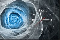 60CM 40CM ZEGAR OBRAZ BŁĘKITNA RÓŻA KTALNA DRUK PŁÓTNO RAMA