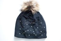 BROEL Kadima czapka na zimę z pomponem czarna 50-52