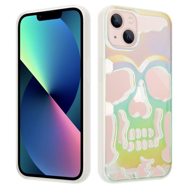 ETUI SKULL IPHONE 14 HOLO WHITE / BIAŁY zdjęcie 1