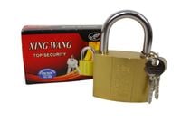 kłódka metal 63 mm z trzema kluczykami xing wang złota ae-a3711