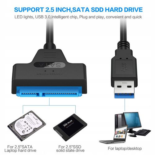 Kabel USB3.0 SATA HDD SSD przejściówka na Arena.pl