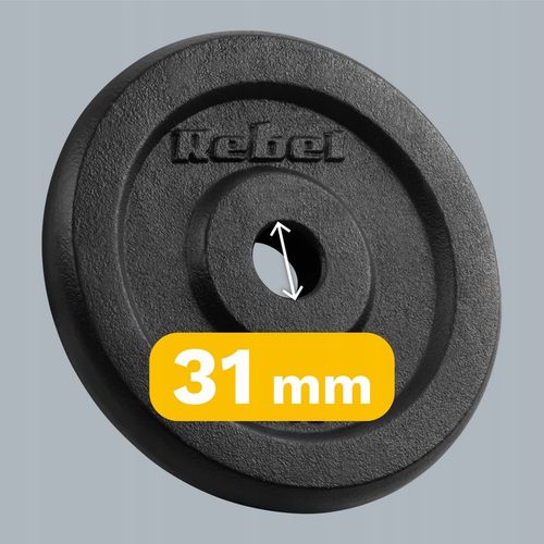 Obciążenie żeliwne zestaw 4x5kg 20kg otwór 31mm talerz klasyczne REBEL na Arena.pl