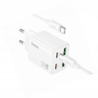 Biała ładowarka cztery porty USB-C 30W Hoco do Xiaomi 17T