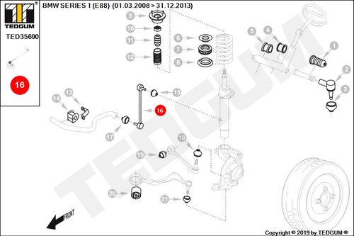 BMW 1 E88 ŁĄCZNIK STABIL PRZÓD 08-13 na Arena.pl