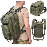 Plecak Szkolny Turystyczny Wojskowy Survival 35L Pojemny odcienie zieleni