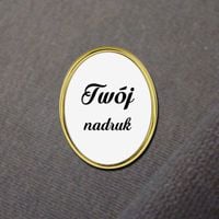 Owalny pins z Twoim nadrukiem - złoty