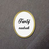 Owalny pins z Twoim nadrukiem - złoty