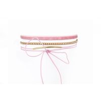 naszyjnik choker pastel - różówy n524r