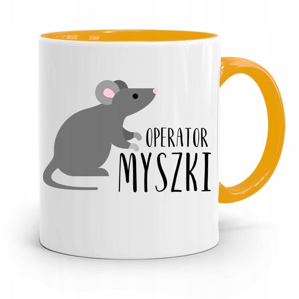 Kubek Żółty Informatyka Programisty Operator Z Nadrukiem Ze Zdjęciem zdjęcie 1