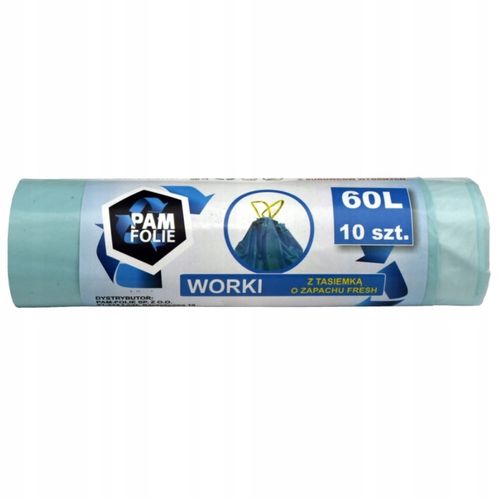 WORKI NA ŚMIECI Zapachowe z Taśmą 60L 10 szt Worki Fresh Pam Folie x5 na Arena.pl