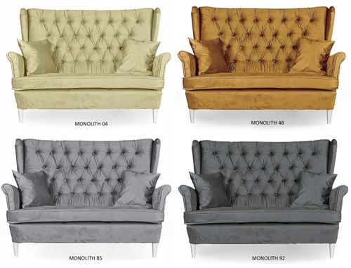 Zestaw wypoczynkowy mebli uszak Gaja sofa fotele pufy  komplet na Arena.pl