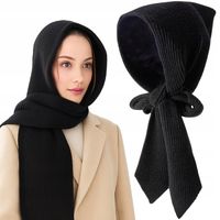 SZALIKOKAPTUR KAPTUR SZALIK 2W1 DAMSKI CZARNY WIĄZANY NA JESIEŃ