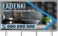BANER REKLAMOWY 100x50 cm ŁAZIENKI REMONTY dużo wzorów projekt w cenie