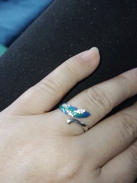 Pierścionek Srebrny z Cyrkoniami Piórko Pierścionki Srebro 925 zdjęcie 2