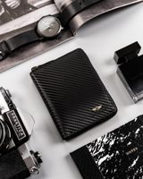 skórzany portfel na zamek z powłoką carbon - peterson