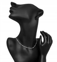 SREBRNY ŁAŃCUSZEK DAMSKI 40cm KULKI KULECZKI NA PREZENT ZE SREBRA PRÓBY 925