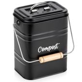 Kompostownik Kuchenny Mały Kosz na Śmieci z Filtrem Węglowym Metalowy 5L
