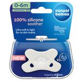 CANPOL Smoczek uspokajający silikonowy symetryczny 0-6m biały